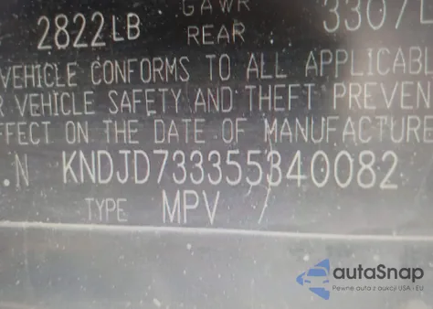 2005 Kia Sorento Ex/Lx z USA, uszkodzony, nr VIN KNDJD733355340082